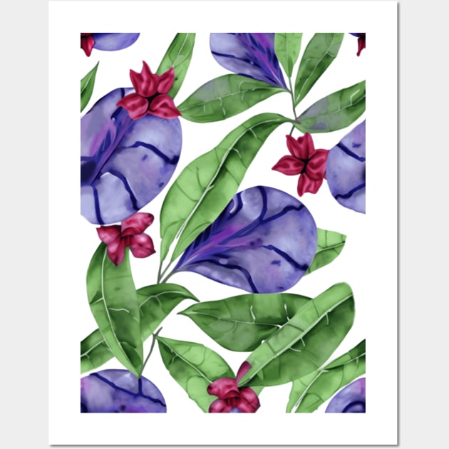 Large Leafy Tropical Plant Pattern Wall Art by CBV